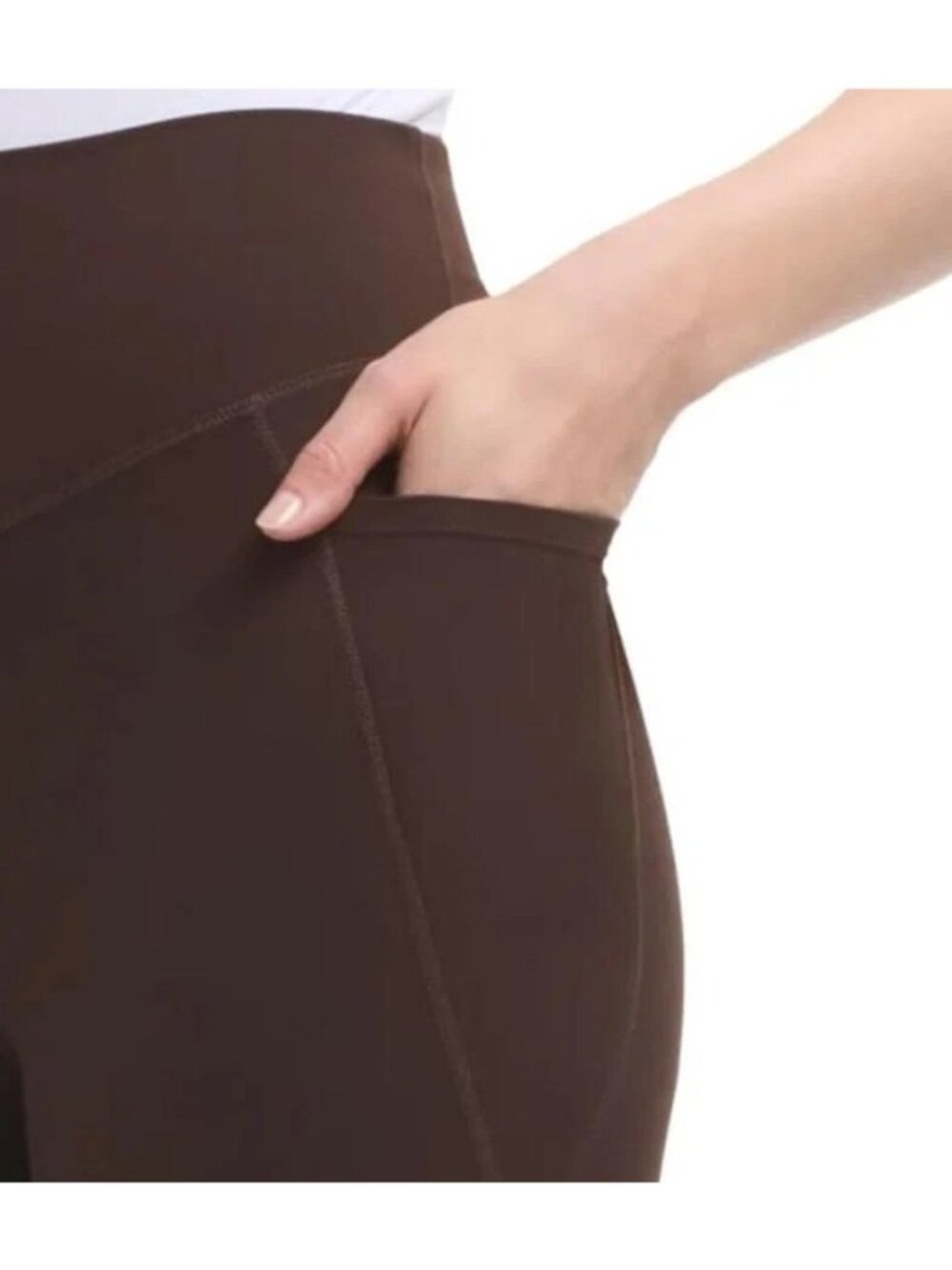 NWT Jockey Women's M Espresso Yoga Pants Wide Leg Pockets B0938 - Picture 3 of 14